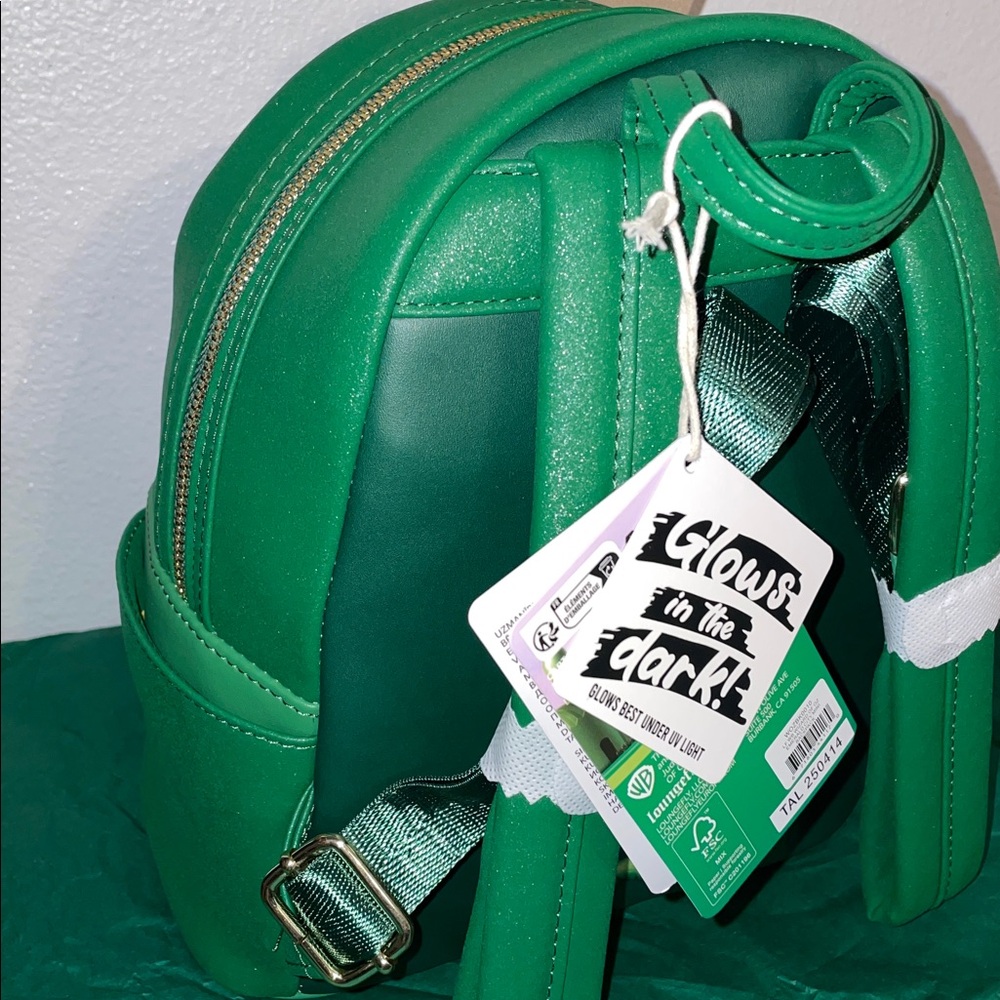 Exclusive Loungefly Wizard of Oz Emerald City GITD Mini Backpack and Wallet Set - Picture 8 of 15